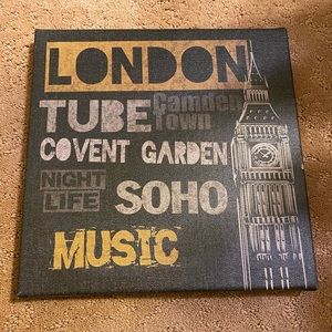 London Canvas Home Decor Sign